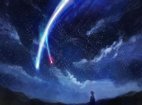 Comet in the night sky [Kimi no Na wa.] | Kimi no na wa wallpaper, Kimi ...