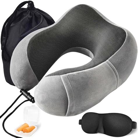 100% Pure Memory Foam Neck Pillow, Comfortable & Breathable Cover ...