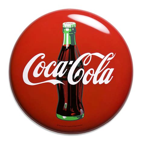 Coca-Cola Contour Bottle Metal Button Sign Vintage Style Reproduction ...