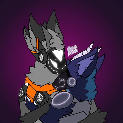 Cuties Cuddle (art by me) : r/protogen