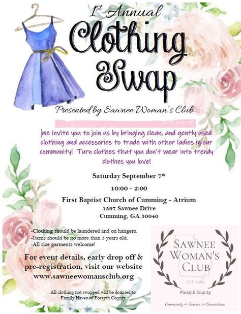 Sep 7 | 1st Annual Clothing Swap Event to Benefit Charity | Cumming, GA ...