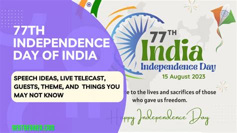 77th Independence Day of India, Speech Ideas, Things You Know?