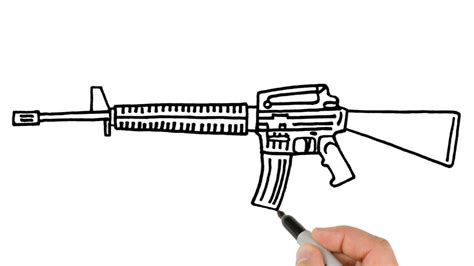 How to Draw M16 Rifle | Weapon Easy Drawing - YouTube