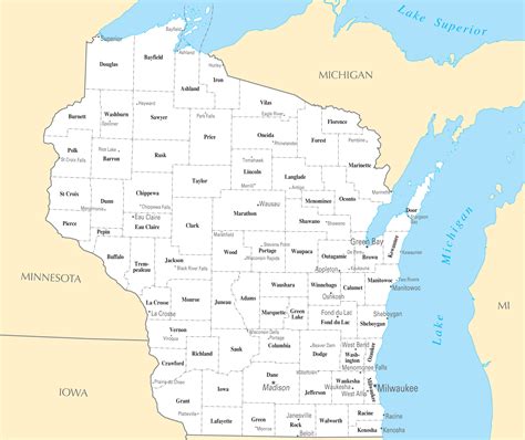 Cities In Wisconsin Map | Carolina Map