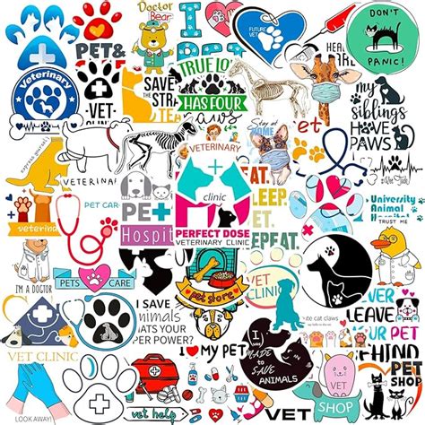 Amazon.com: 100 PCS Funny Veterinary Stickers and Decals, Veterinary ...