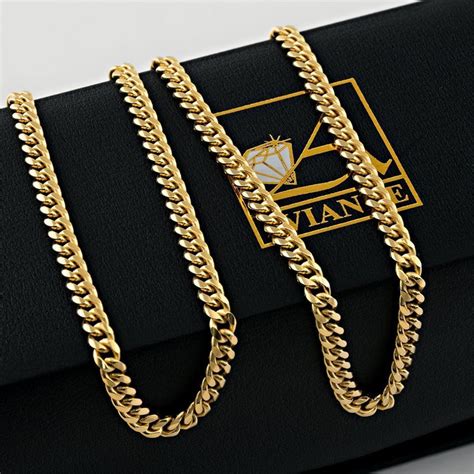 14k Yellow Solid Gold Miami Cuban Link Chain 5 mm–Cuban Link Chains