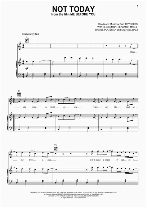 Not Today Piano Sheet Music | OnlinePianist