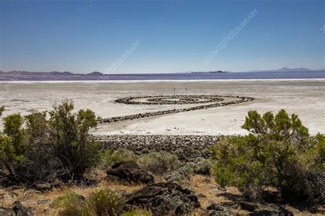 The Spiral Jetty in shrinking Great Salt Lake, Utah, USA - Stock Image ...