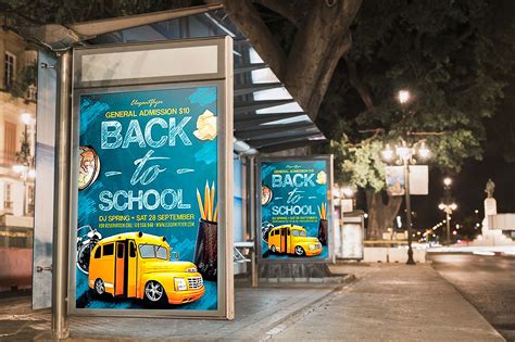 Free 2 Bus Stop Billboards Mockup (PSD)