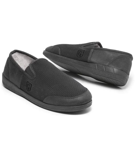 Men's Fleece-Lined Slippers - Anthracite | Atlas For Men