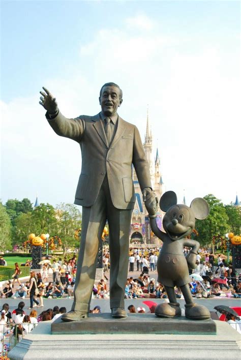 Walt Disney & Mickey Mouse Iconic Statue at Disneyland Picture Photo 11 ...