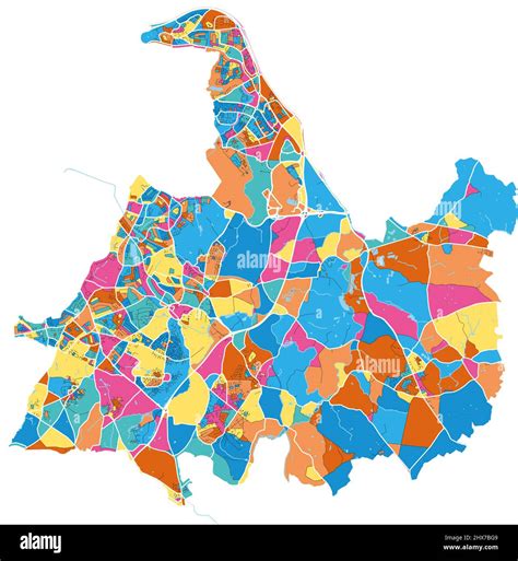 Solihull, West Midlands, England colorful high resolution vector art ...