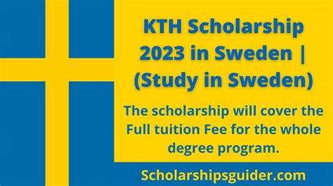 KTH Scholarship 2023-2024 in Sweden