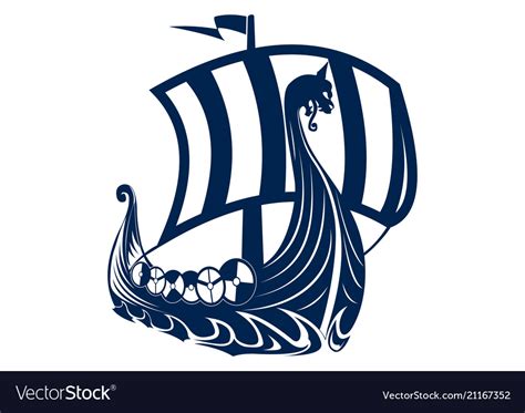 Viking ship Royalty Free Vector Image - VectorStock