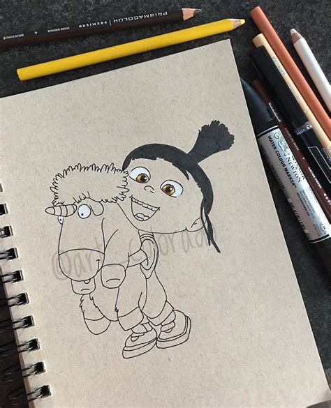 Despicable Me Drawing Agnes Original | Etsy