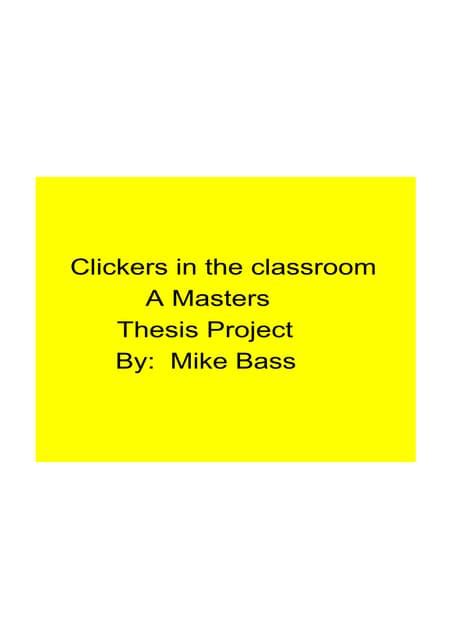 Clickers in the classroom | PDF