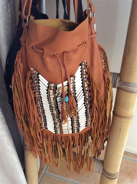 Large leather fringe bag