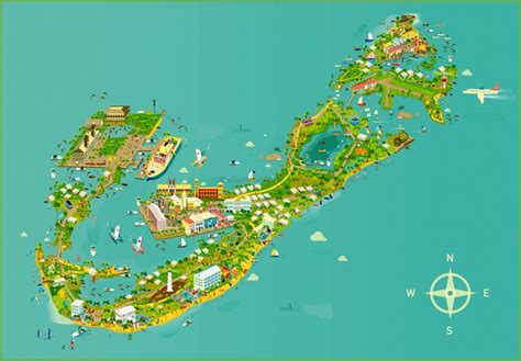 Bermuda tourist map - Ontheworldmap.com