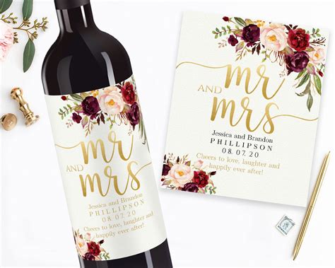 Wedding Wine Bottle Labels Editable Wine Personalized Wine | Etsy