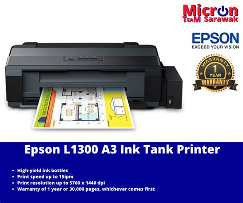 Epson L1300 A3 Ink Tank Printer - LOW COST, HIGH VOLUME A3+ PRINTING