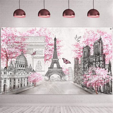 Amazon.com: Paris Tapestry Backdrop Paris Wall Art Eiffel Tower Photo ...