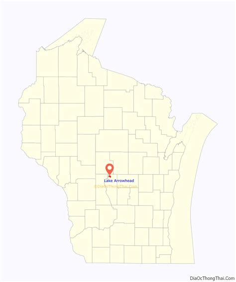 Map of Lake Arrowhead CDP, Wisconsin