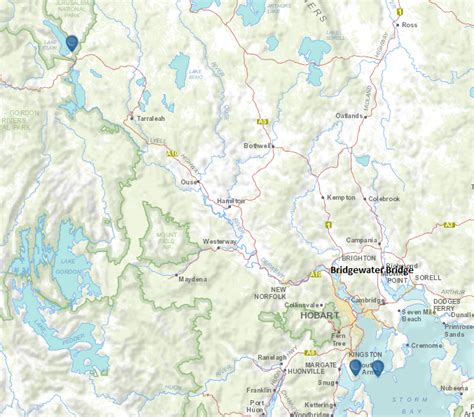 The Derwent River – in mapping sections | Walking the Derwent River