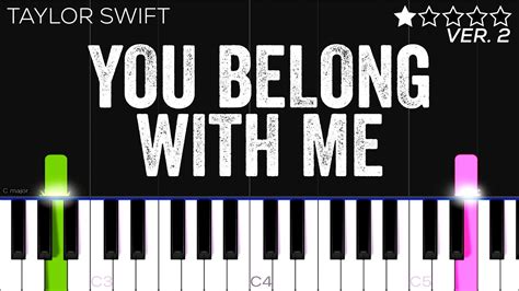 Taylor Swift - You Belong With Me | EASY Piano Tutorial - YouTube