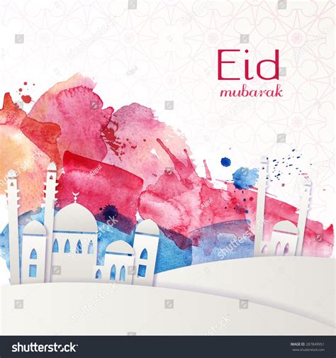 Eid Mubarak - Traditional Muslim Greeting. Muslim Greetings Background ...