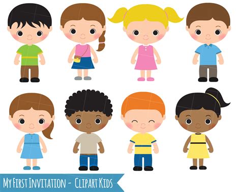 Kids Clipart, Kids Clip art, children clipart, school kids By My First ...