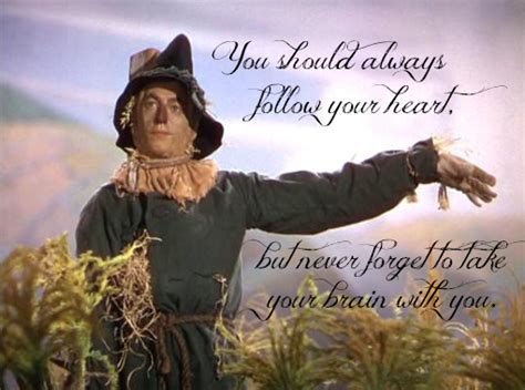 Follow your heart, but don't forget your brain. | Wizard of oz movie ...