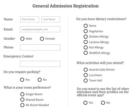 Event Registration Form for General Attendees - Whova