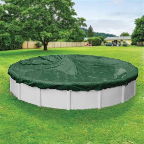 Pool Mate Advanced Waterproof Extra-Strength 24 ft. Round Forest Green ...