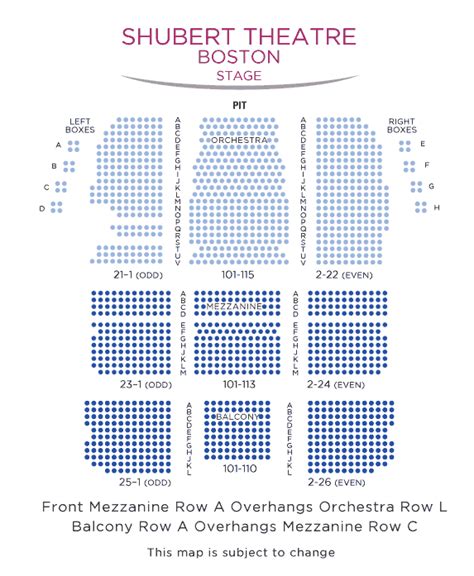 Shubert Theatre Boston Seating Chart