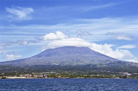 Pico Volcano View From The Sea, Pico Island, Azore Stock Image - Image ...