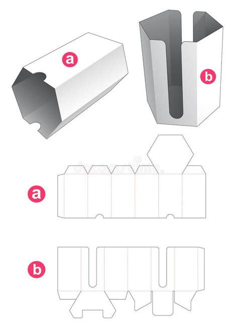 Tall Hexagonal Shaped Box with Tall Hexagonal Shaped Lid Die Cut ...