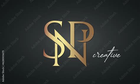 luxury letters SNP golden logo icon premium monogram, creative royal ...