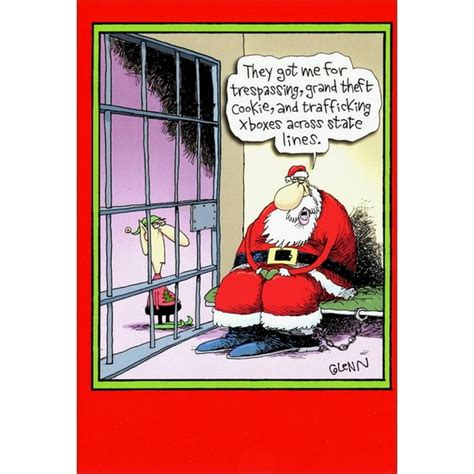 Nobleworks Santa in Jail Box of 12 Funny / Humorous Christmas Cards ...