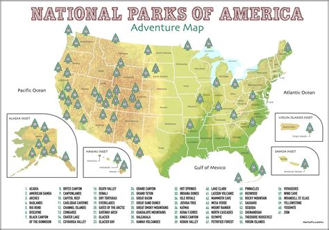 US National Parks Map