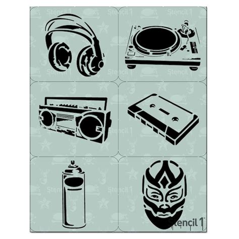 6 Pack Graffiti Mini Set 1 Stencil Reusable Craft & DIY - Etsy