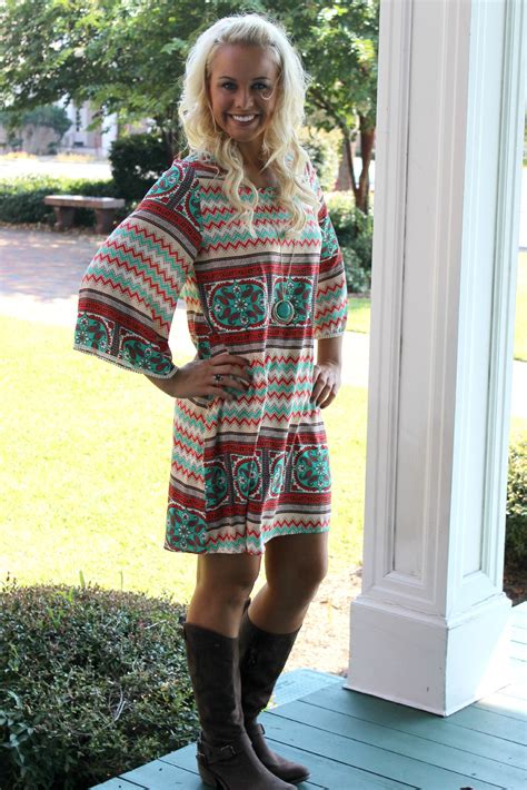 Tabitha Dress, Green/Coral - Elise