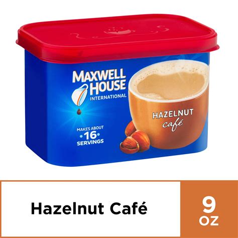 Maxwell House International Hazelnut Cafe Beverage Mix, Caffeinated, 9 ...