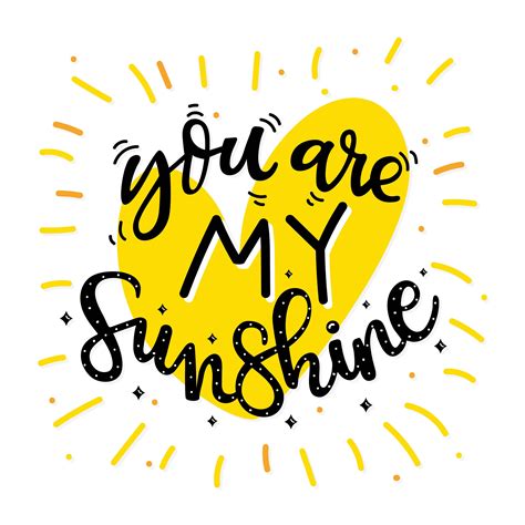 Download You are My Sunshine Black Yellow Typography Vector Vector Art ...