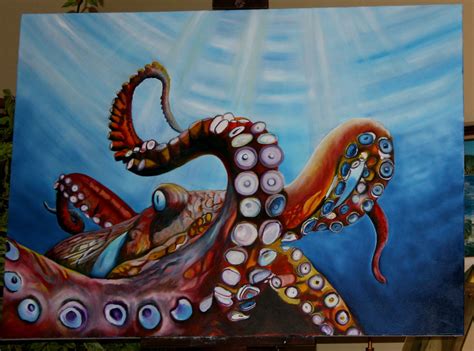 Octopussy | Octopus art, Octopus painting, Cross paintings