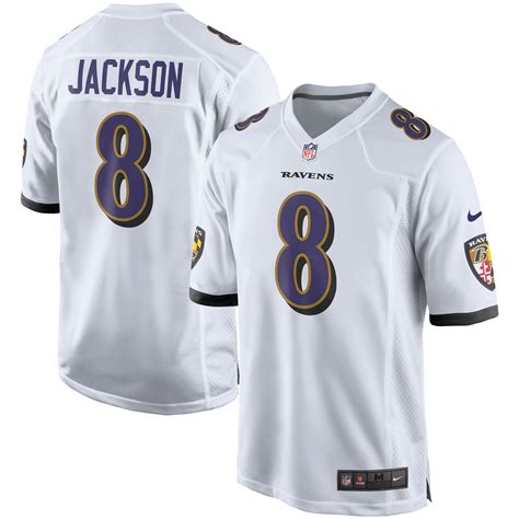 Men's Nike Lamar Jackson White Baltimore Ravens Player Game Jersey