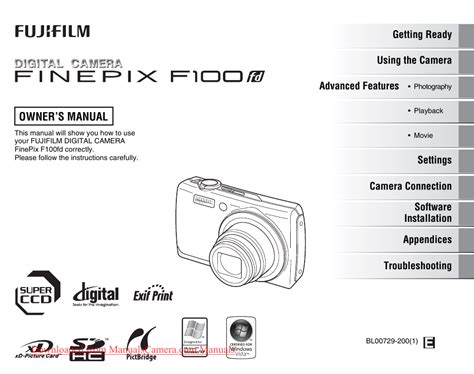 Fujifilm FinePix F100fd Camera User Guide | Manualzz