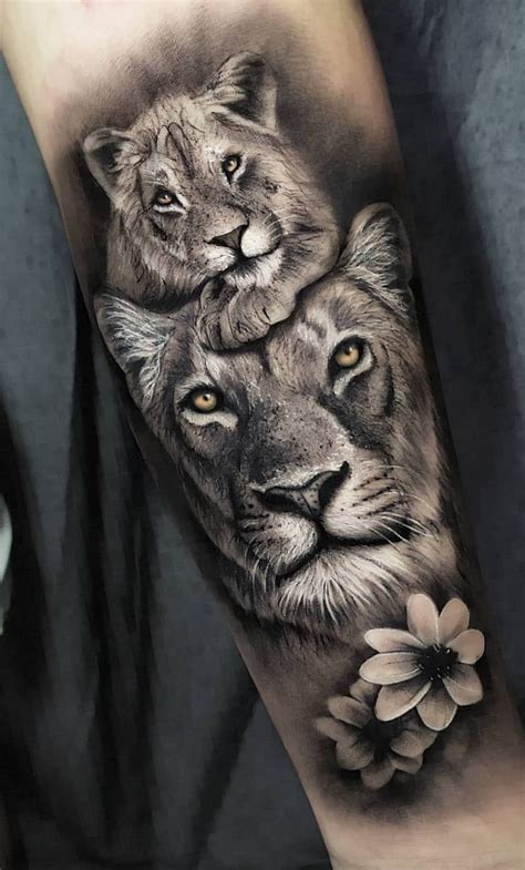 Lion And Lioness Tattoo Drawing