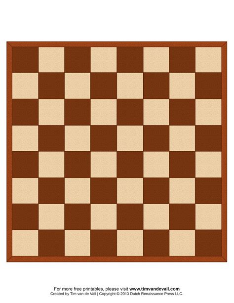 Printable Chess Board Template - Hazel Clarke