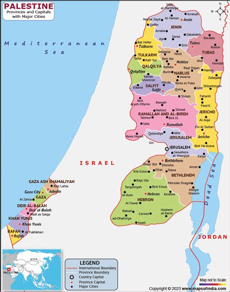 Palestine Map | HD Political Map of Palestine