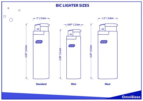 BIC Lighter Sizes - Sizes of Objects and Stuff